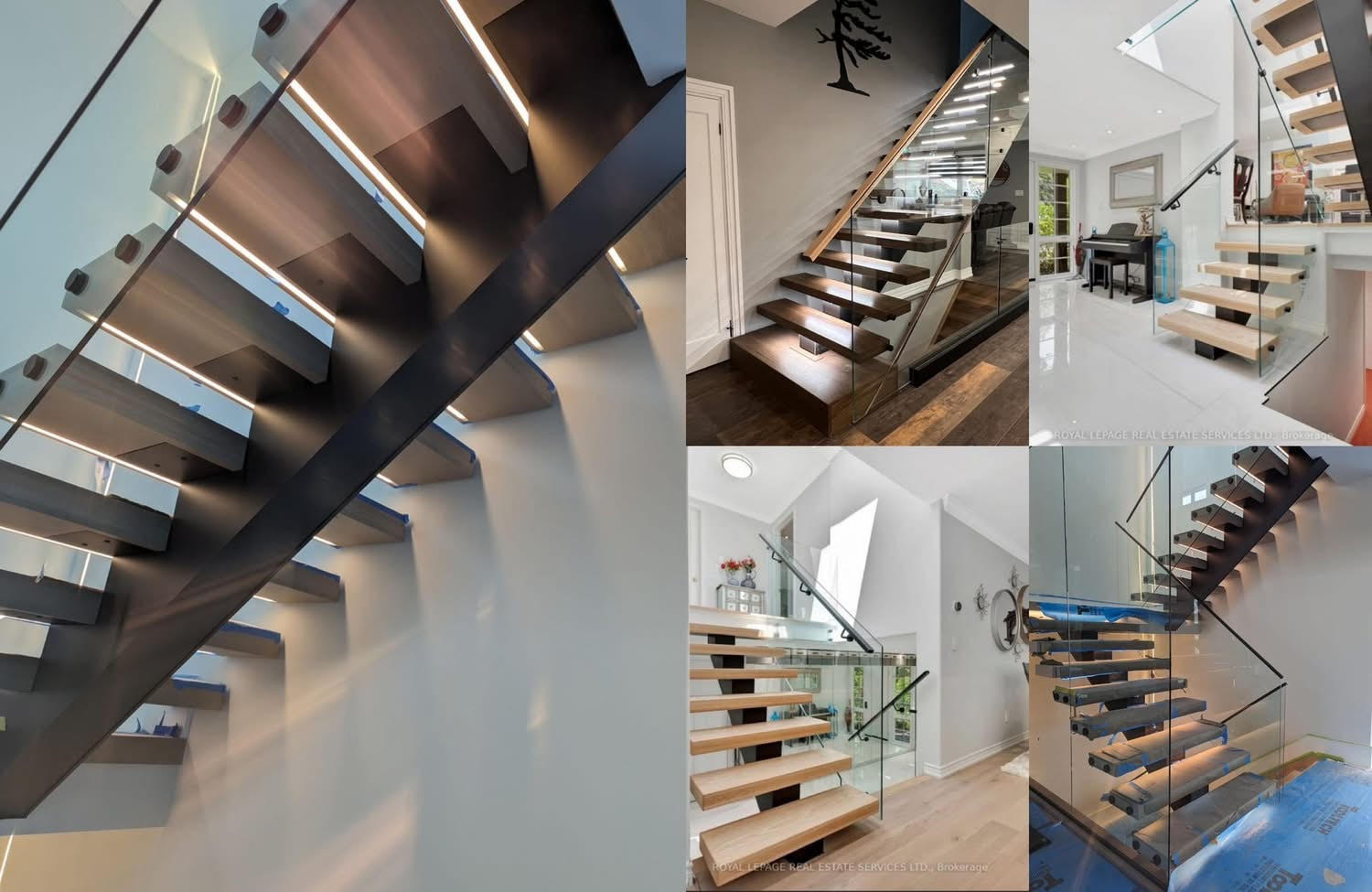 Collage of recent staircase installations